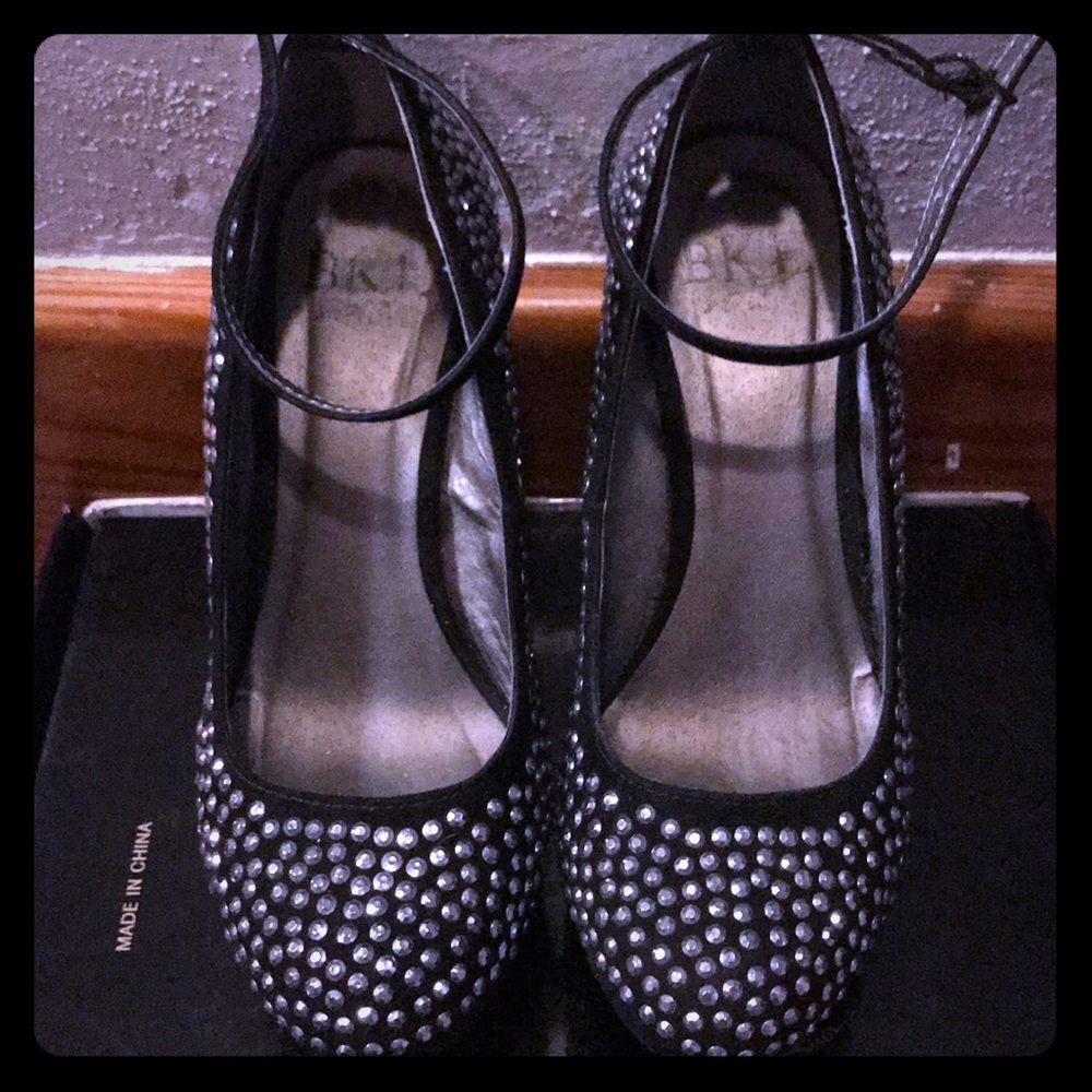 BKE rhinestone platform heels.